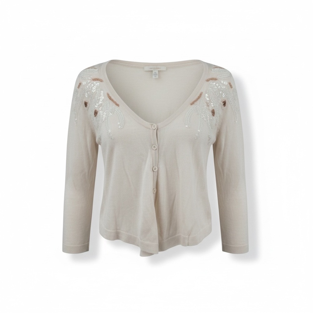 Free People Beaded Wool Blend Cardigan